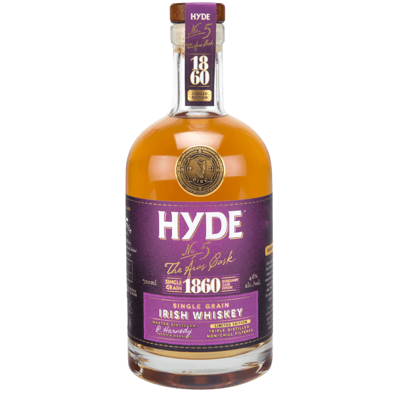 Hyde No. 5 The Áras Cask – 6-Year-Old Single Grain Irish Whiskey, Burgundy Cask Finish, Trade in Spirits