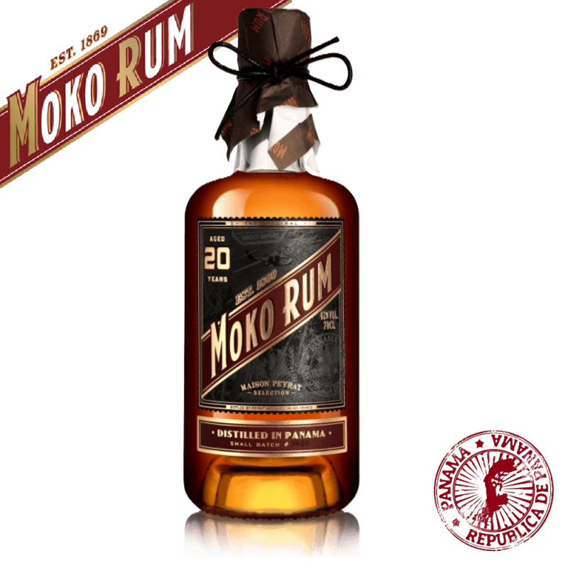 Discover MOKO Rum 20 Y.O., aged 20 years in bourbon casks and finished in Cognac barrels for a rich, sophisticated rum experience.