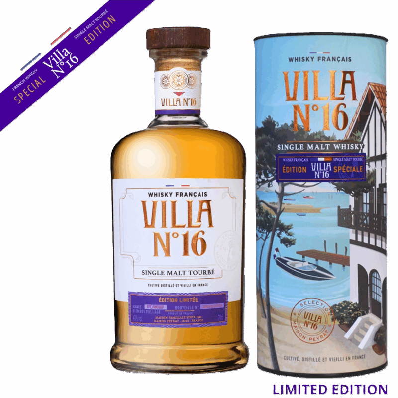 Villa No.16 Limited Edition French Whisky, Peated, Trade in Spirit